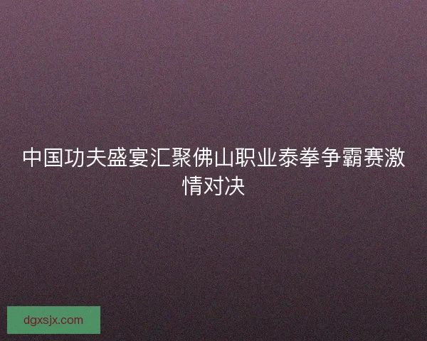 中国功夫盛宴汇聚佛山职业泰拳争霸赛激情对决 中国功夫盛宴汇聚佛山职业泰拳争霸赛激情对决
